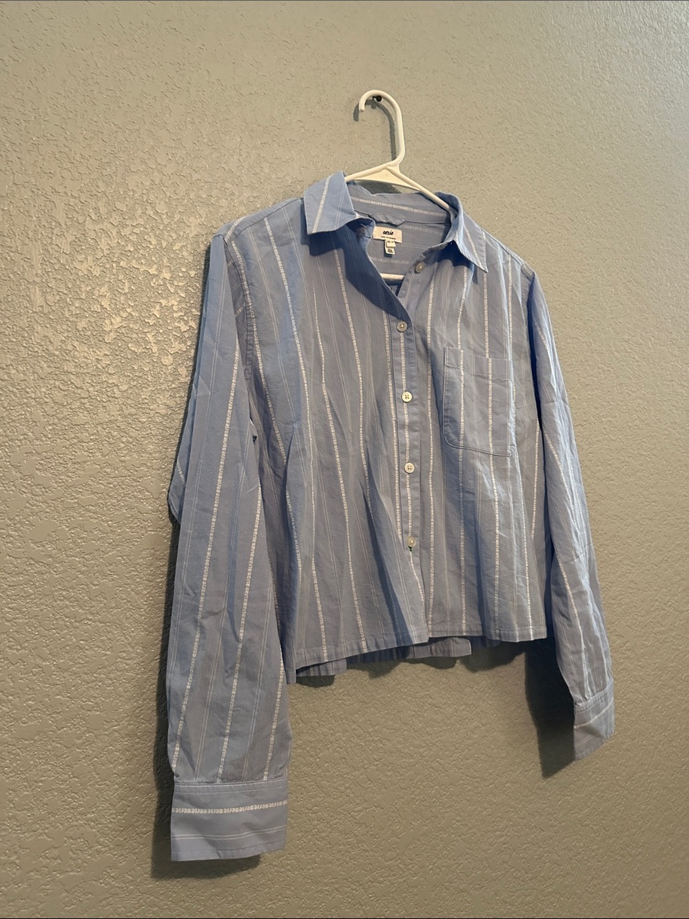 Aerie Poplin Striped Button Up Shirt - Picture 6 of 9
